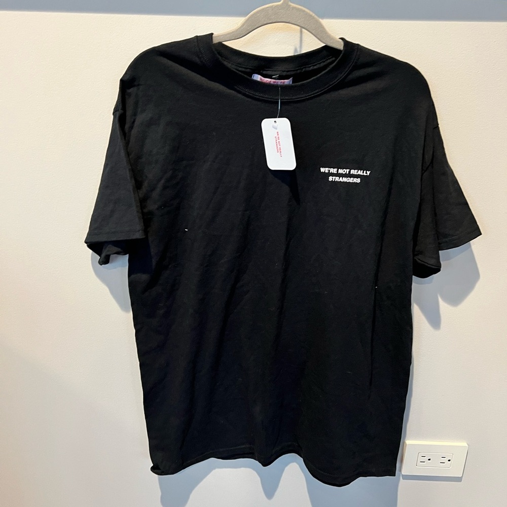we’re not really strangers (warns) size large tee shirt NWT